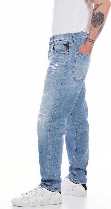 Image du produit Replay Jean Sandot coupe fuselée, taille haute, coton biologique certifié GOTS (W31/L32)