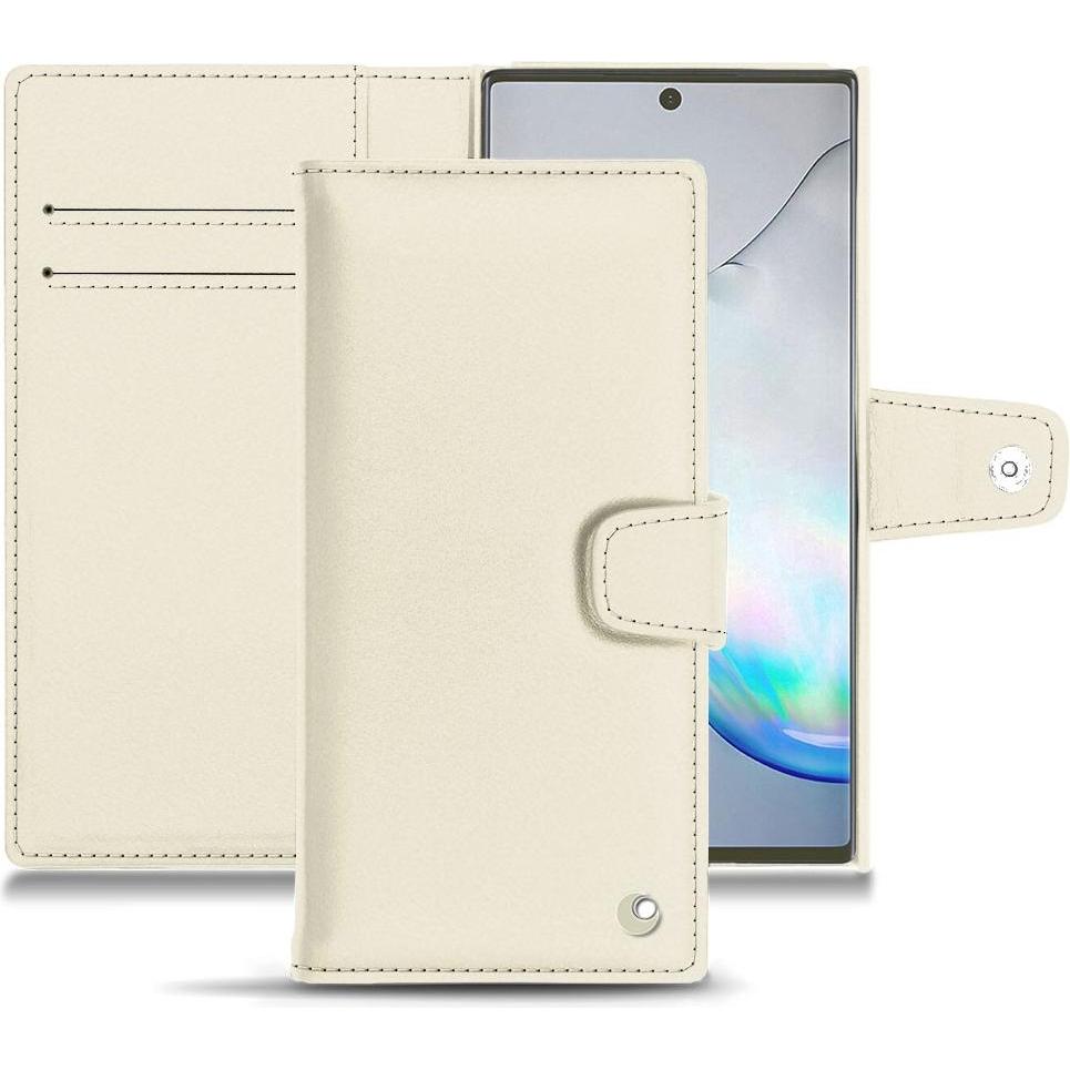 Noreve Lederschutzhülle Wallet (Samsung Galaxy Note 10), Smartphone Hülle, Weiss
