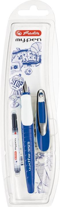 Actual product image Herlitz School fountain pen my.pen M nib /white+C106 (Blue, White, 1x)