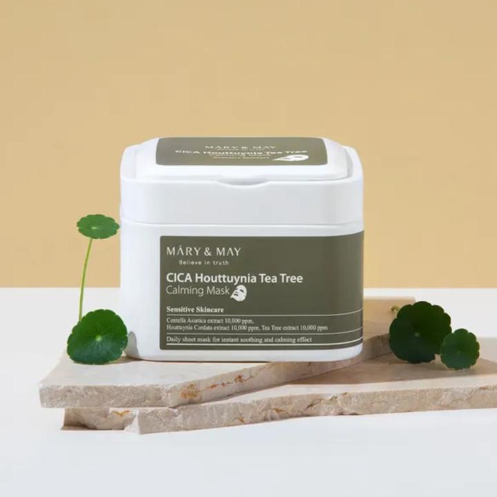Actual product image Mary&May MARY & MAY Cica Houttuynia Tea Tree Soothing Mask, 30 sheets (400 g)