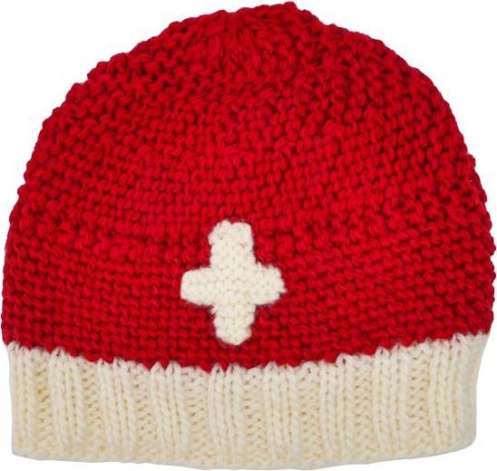 Actual product image TopSpirit Knitted cap with. Swiss cross (One size)
