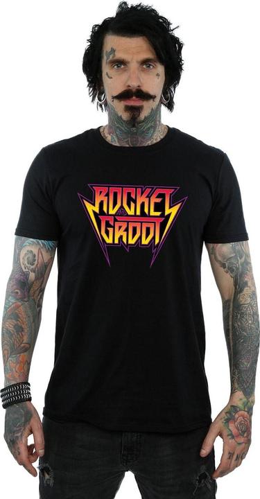 Produktbild Guardians Of The Galaxy Vol. 2 Rocket And Groot Metal Logo TShirt (3XL)