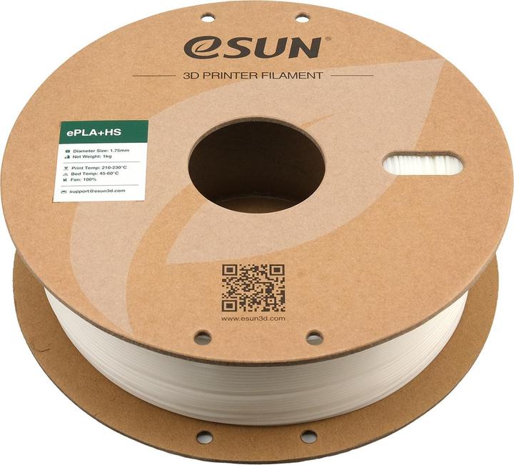 Produktbild eSUN EPLA+HS 1,75mm WHITE 1kg (PLA+, 1.75 mm, 1000 g, Weiss)