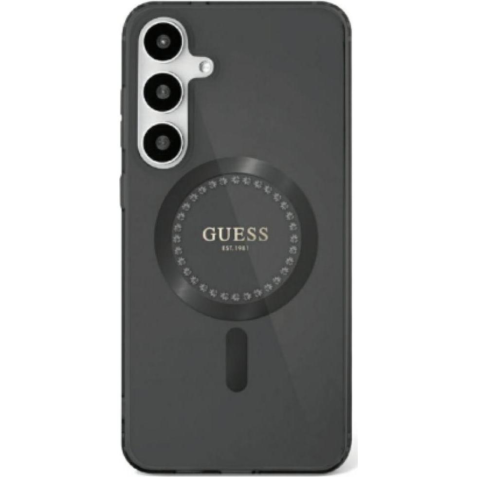 Guess Etui Rhinestones Printed Classic Logo MagSafe Samsung Galaxy S25 Ultra czarny (Samsung Galaxy S25), Smartphone Hül...
