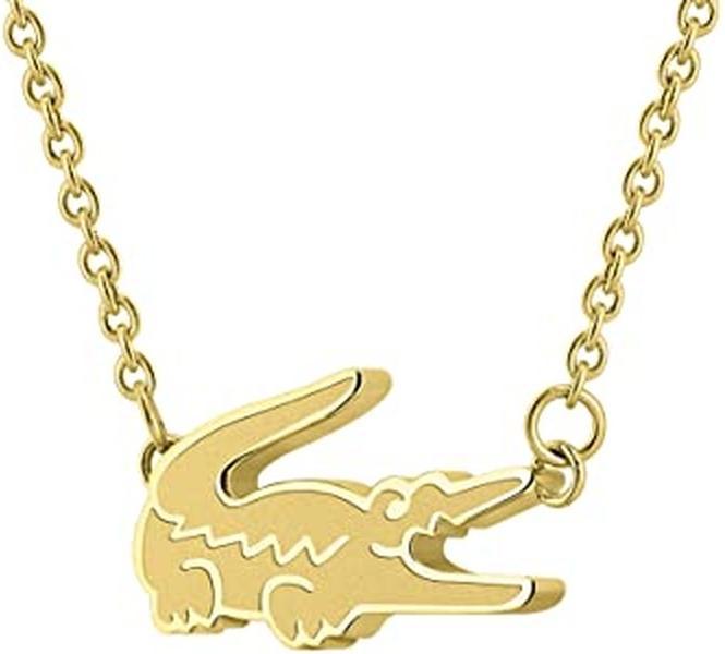 Lacoste Fashion Gold Plated Necklace For Women Crocodile 2040044