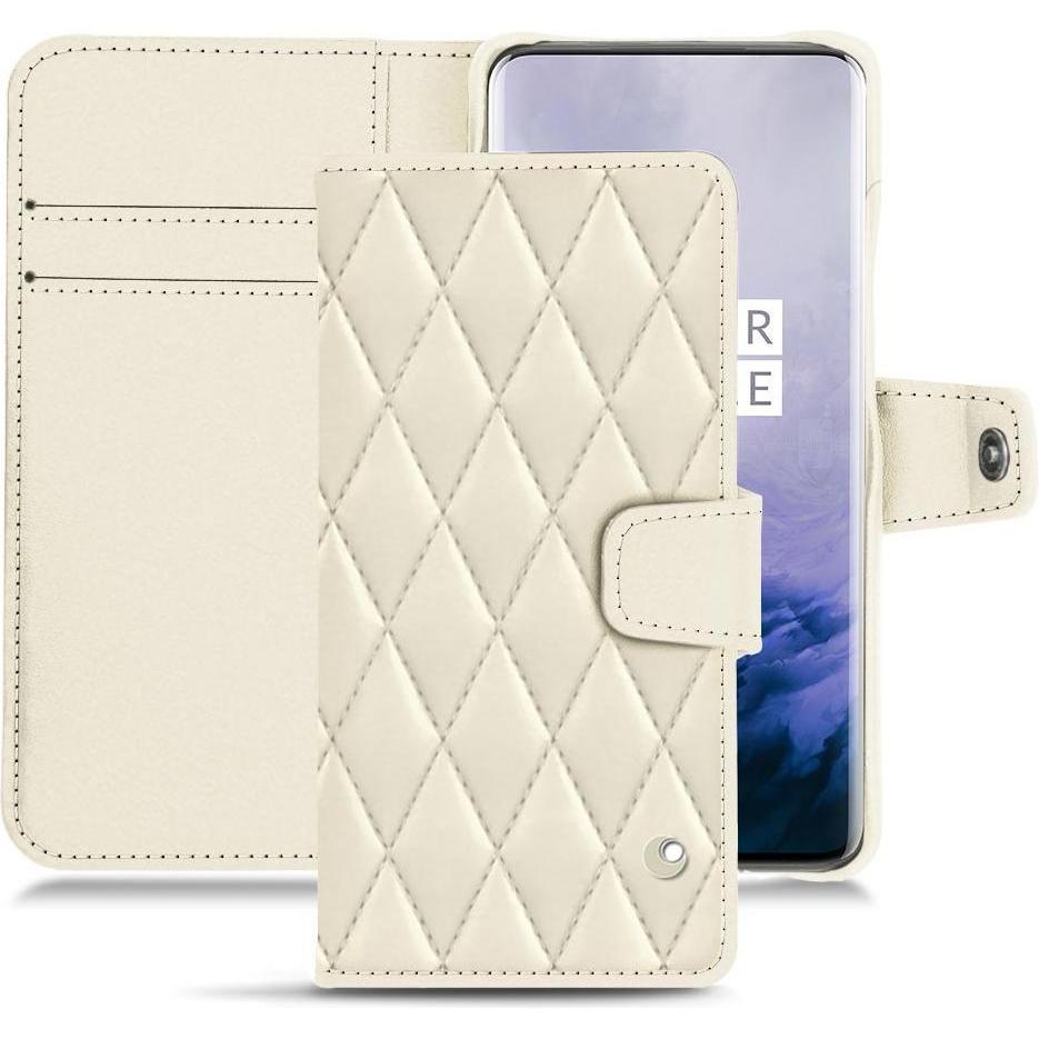 Noreve Lederschutzhülle Wallet (OnePlus 7 Pro), Smartphone Hülle, Weiss