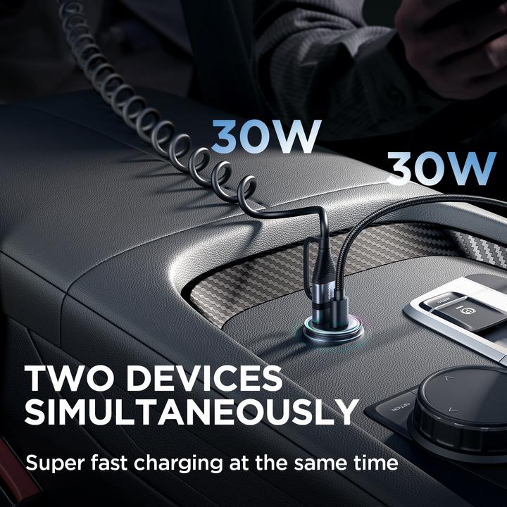 Immagine prodotto Joyroom W PD+QC. Caricatore da auto in metallo JR-CCN