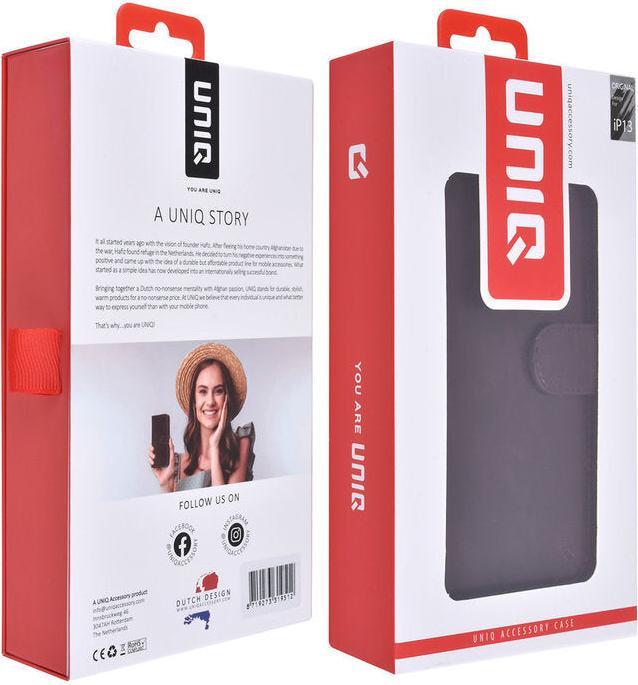 Actual product image UNIQ Accessory Case iPhone 13 - Book Case imitation leather brown with 9 card slots No.174 (Apple iPhone 13)