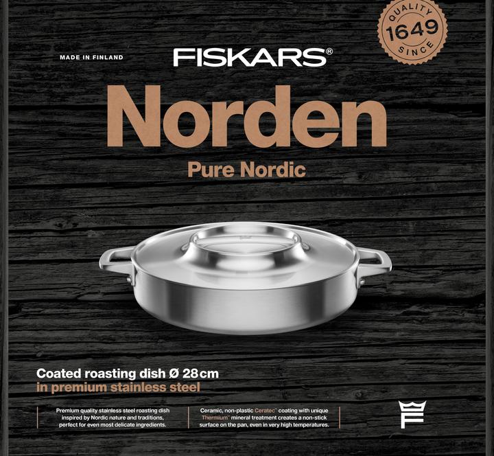 Actual product image Fiskars Norden Steel Roaster, 28cm, coated (Casserole + Stewpot, Steel, 28 x 8.40 cm)