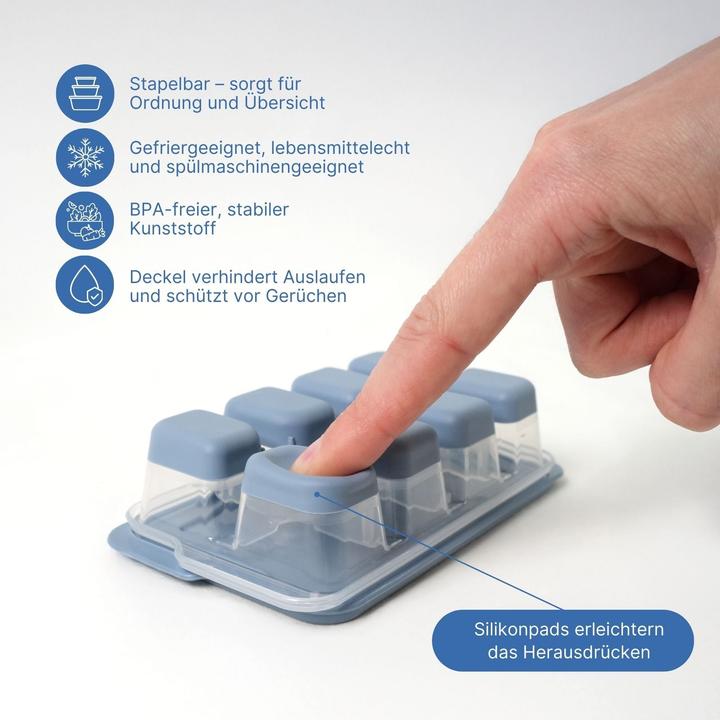 Produktbild B-Home 3er-Set Eiswürfelbehälter mit Deckel Eiswürfelformen