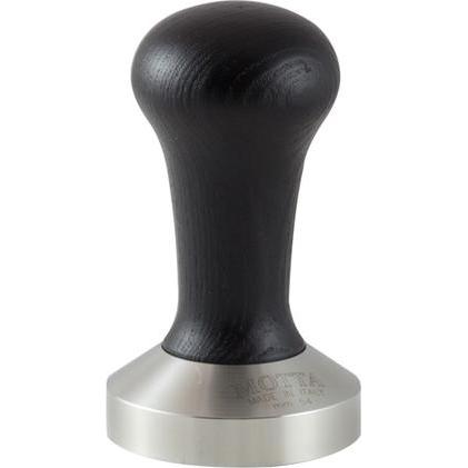 Motta 8130/B Tamper aus Edelstahl mit schwarzem Echtholzgriff 54 mm planar, Zubehör Kaffeemaschinen, Schwarz