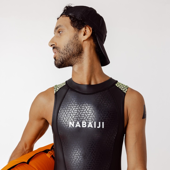 Image du produit Nabaiji Open water swimming wetsuit - Men's Neoprene LongJohn - 2/2 mm - black/green (2/2 mm, 48)