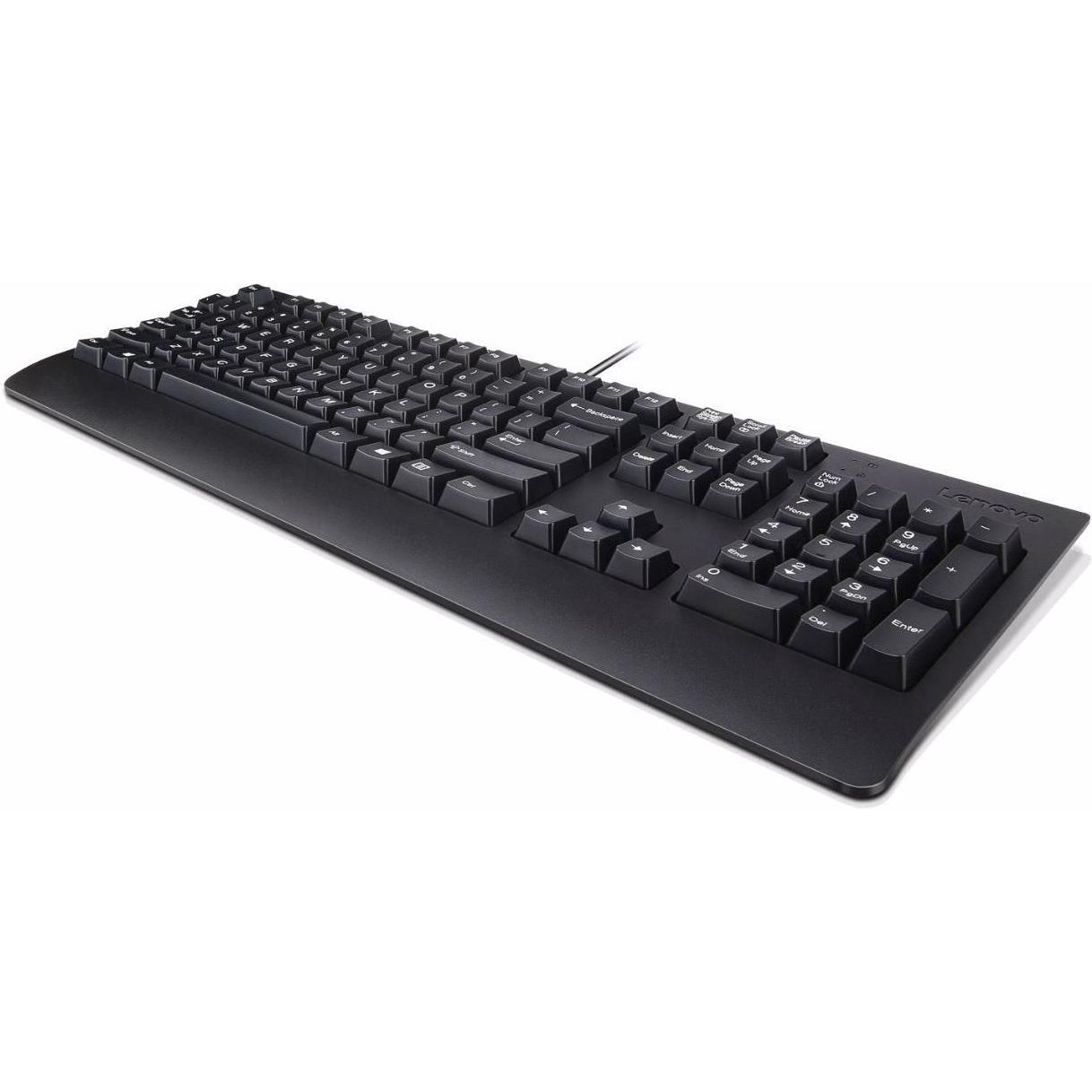 Lenovo Dt kyb USB Trdtnl Kb Bk Swe (Eng. Int., Kabelgebunden), Tastatur, Schwarz