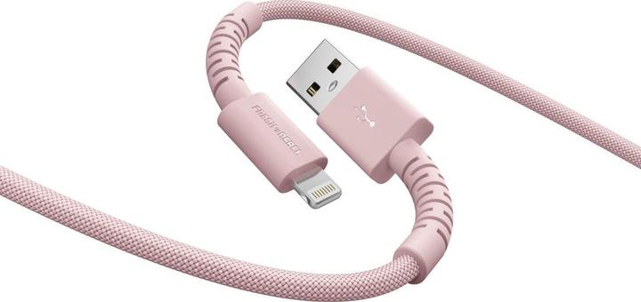 Image du produit Fresh'N Rebel Fresh 'n Rebel USB-A zu Lightning silicone geflochtenes Kabel "FlexWave" 2m, Pastel Pink (2 m, 12 W)