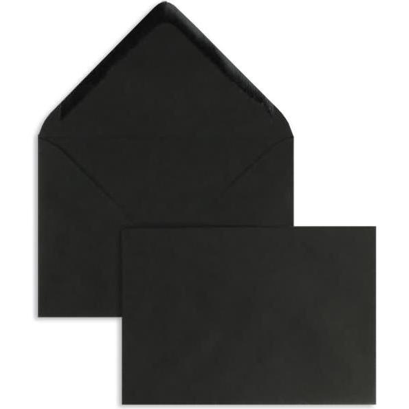 Blanke, Briefumschlag, Briefumschläge 90x140mm 120g/qm gummiert VE=100 Stück schwarz (100 x)