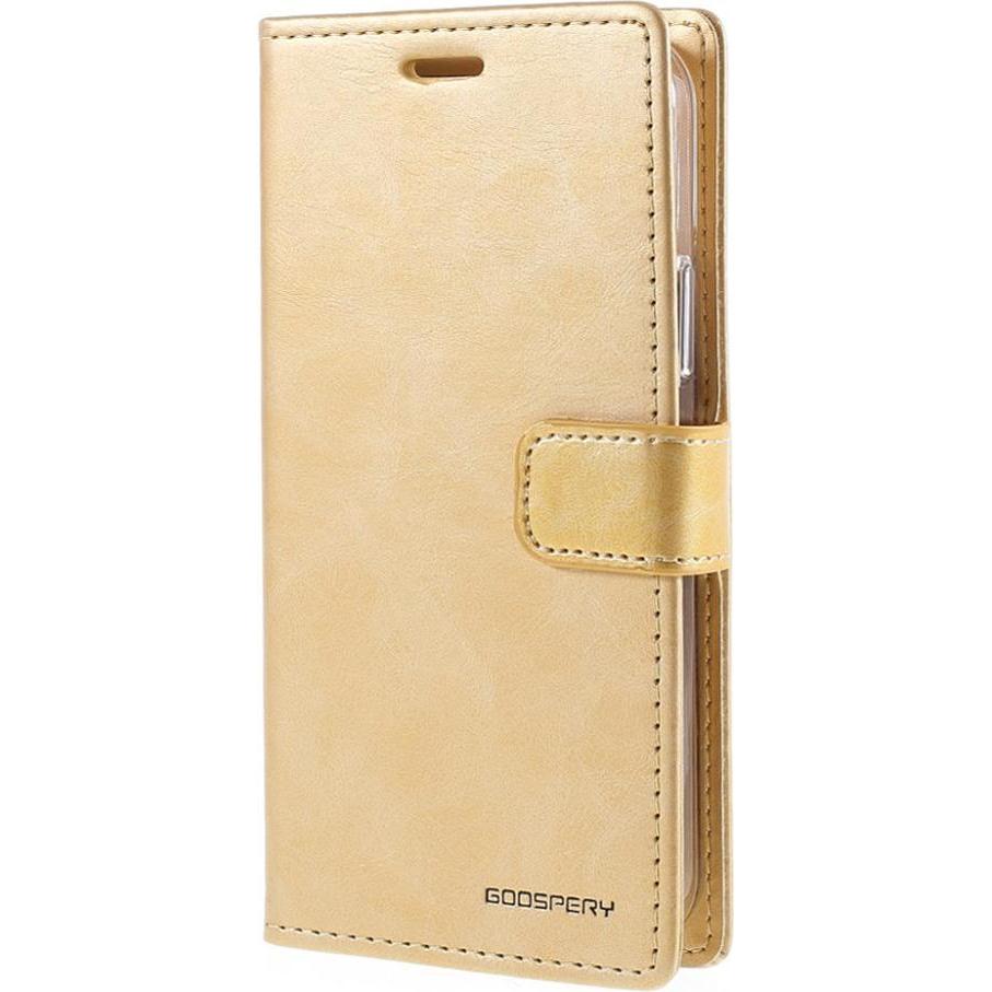 Thumbnail - Mercury iPhone 12 Pro Max - Blue Moon Leder Etui Hülle Karten gold (Apple iPhone 12 Pro Max), Smartphone Hülle, Blau