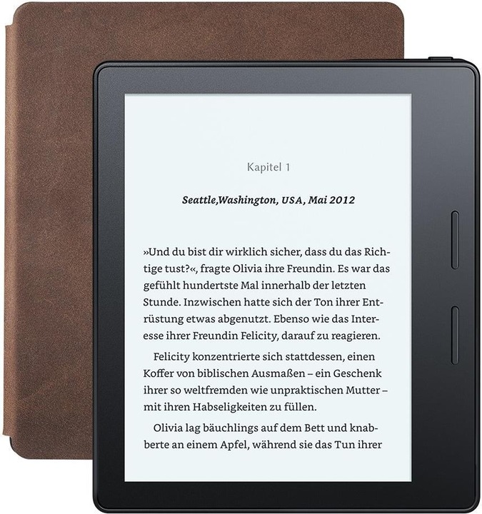 Produktbild Amazon Kindle Oasis + Ladehülle aus Leder - Special Offers (6", 4 GB, Walnuss)