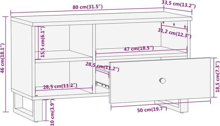 Immagine prodotto vidaXL TV-Schrank (80 x 33.50 x 46 cm)