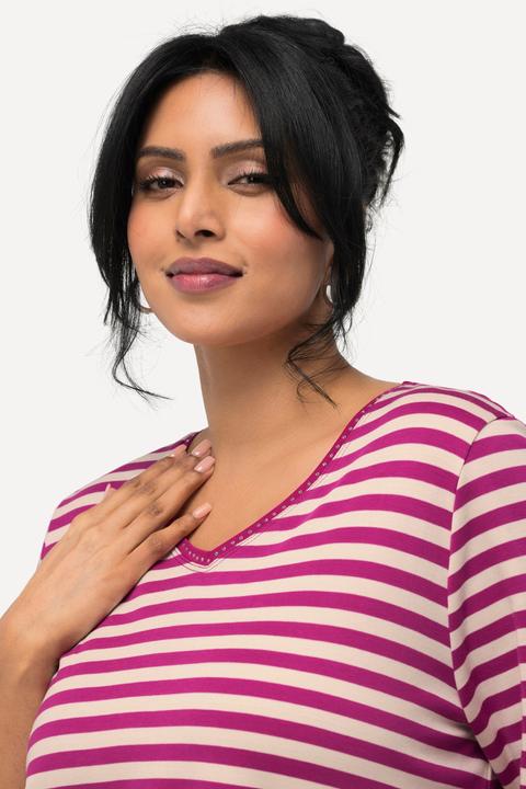 Actual product image Ulla Popken Striped Short Sleeve Pima CottoN Tee (42, 44)