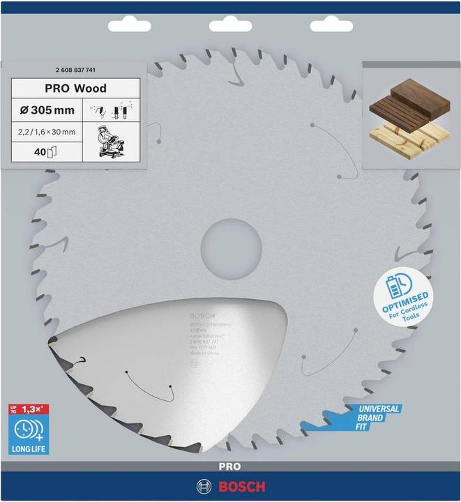 Produktbild Bosch Professional Zubehör PRO Wood cordless Kreissägeblatt, 305 x 2,2 x 30 mm