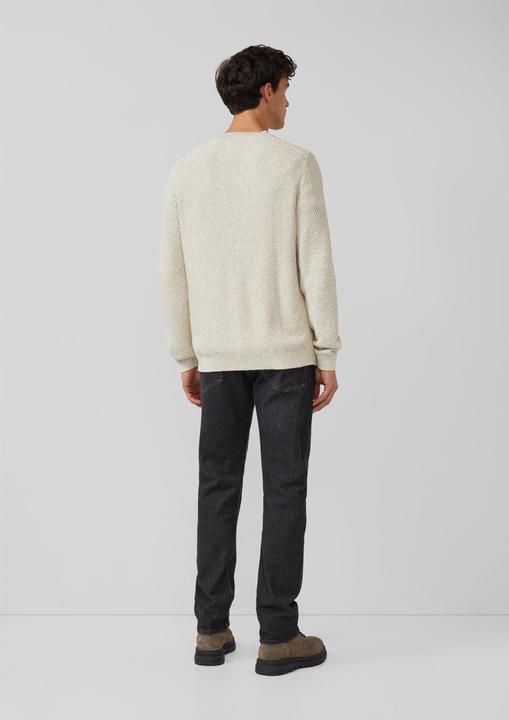 Produktbild s.Oliver Strickpullover Melierter Baumwoll-Strickpullover mit Zopfmuster (XXL)