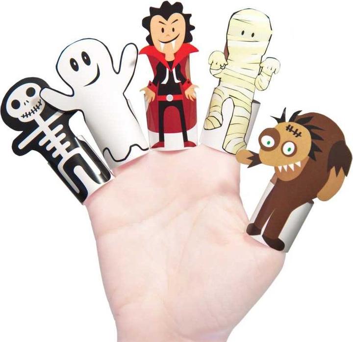 Pukaca Paper finger puppet set. 8 monsters (German)