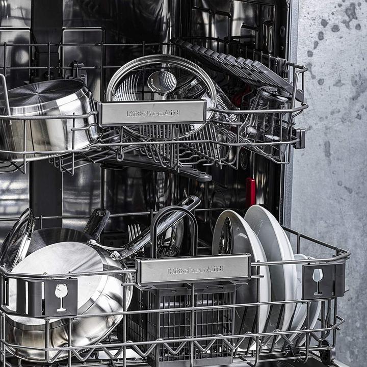 Produktbild KitchenAid Antihaft-Pfannenset, 8-teilig, ofenfest, für alle Herdarten, spülmaschinenfest (Bratpfanne, Kochtopf, Edelstahl)