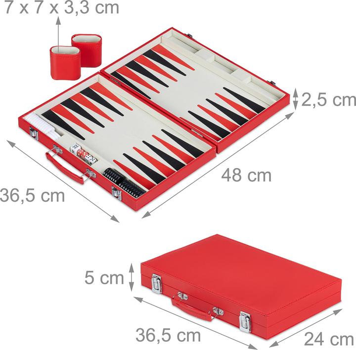 Produktbild Relaxdays Backgammon-Koffer