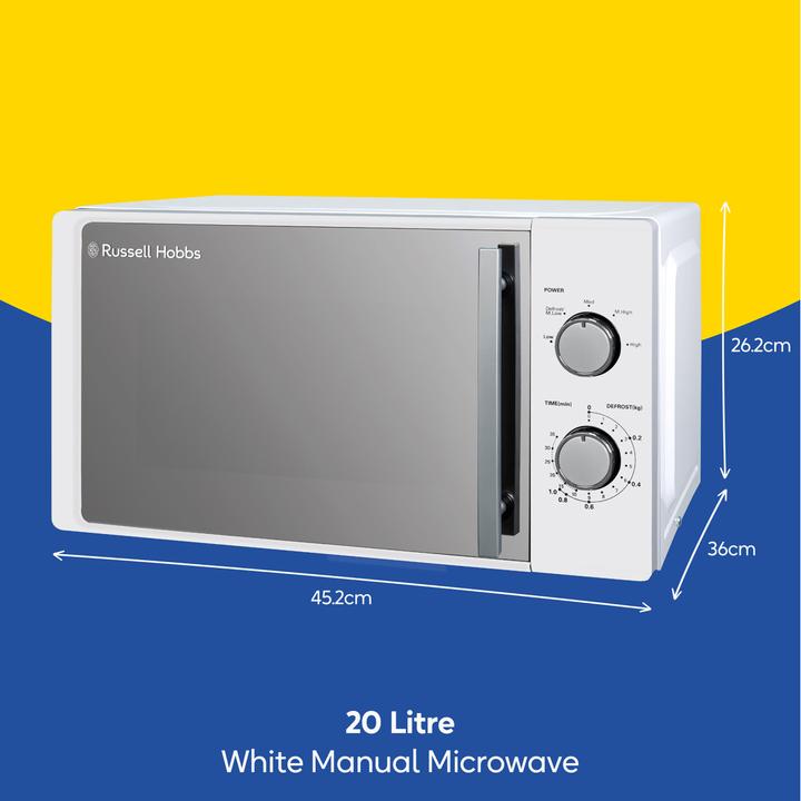Actual product image Russell Hobbs RHM2060 – Manuelle Mikrowelle, 20 L, Weiss (20 l)