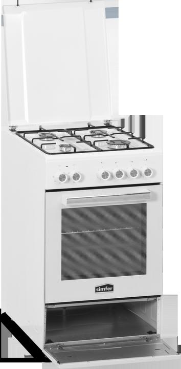 Produktbild Simfer Cooker 5405SERBB Hob type Gas, Oven type Electric, Baltas, Plotis 50 cm, Electronic ignition