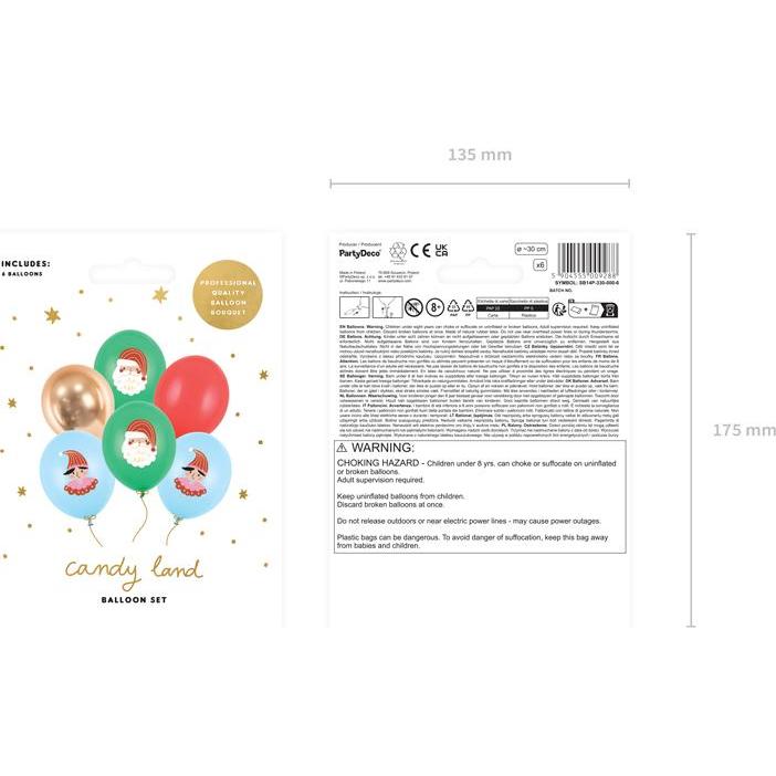 Thumbnail - Partydeco Balloons 30 cm, Candy land, mix (1 pkt / 6 pc.)