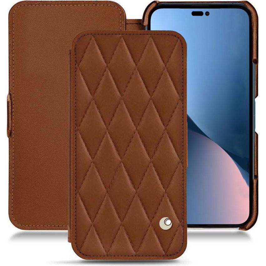 Noreve Lederschutzhülle horizontal (Apple iPhone 14 Plus), Smartphone Hülle, Braun
