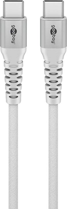 Immagine prodotto Goobay Cavo tessile da USB-C a USB-C con spine in metallo, 0,5 m, bianco (0.50 m, USB 2.0, 60 W)