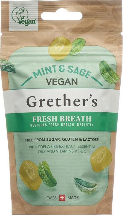 Produktbild Grethers Fresh Breath Minze Salbei Pastillen vegan Pastillen (30 Stück)