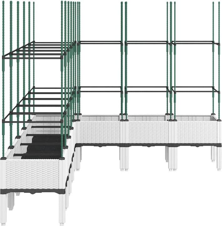 Image du produit vidaXL Bac à plantes avec treillis PP