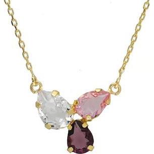 Victoria Cruz, Halsschmuck, Glittering Gold Plated Glory Crystal Necklace A4899-26DG