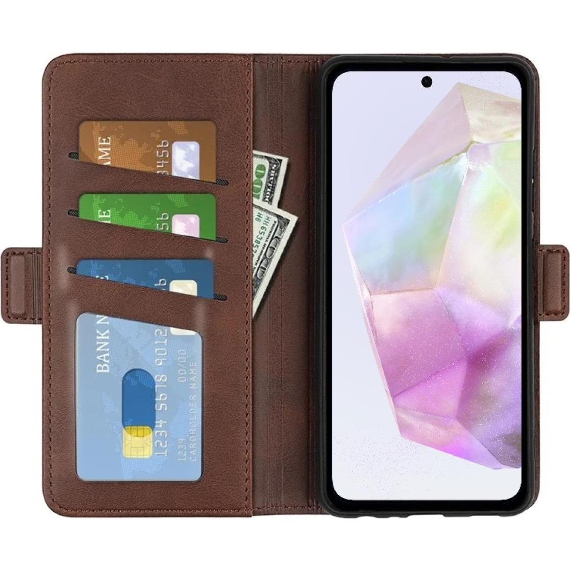 Screenguard CardLounge Samsung Galaxy A35 5G Leder Hülle (Samsung Galaxy A35), Smartphone Hülle, Braun