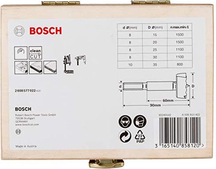 Actual product image Bosch Professional Zubehör Forstner drill cartridge (35 mm, 25 mm, 15 mm, 20 mm, 30 mm)