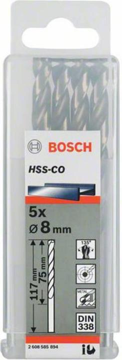 Actual product image Bosch Professional Zubehör Metal drill bits HSS-Co, DIN 338. For rotary drills/drivers (8.8 mm)