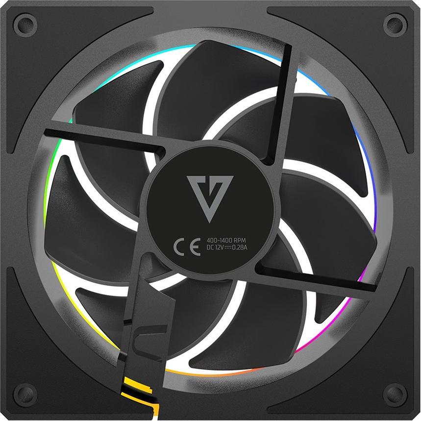 Modecom VOLCANO LOOP 120 ARGB FAN Schwarz (120 mm), Ventola PC, Nero