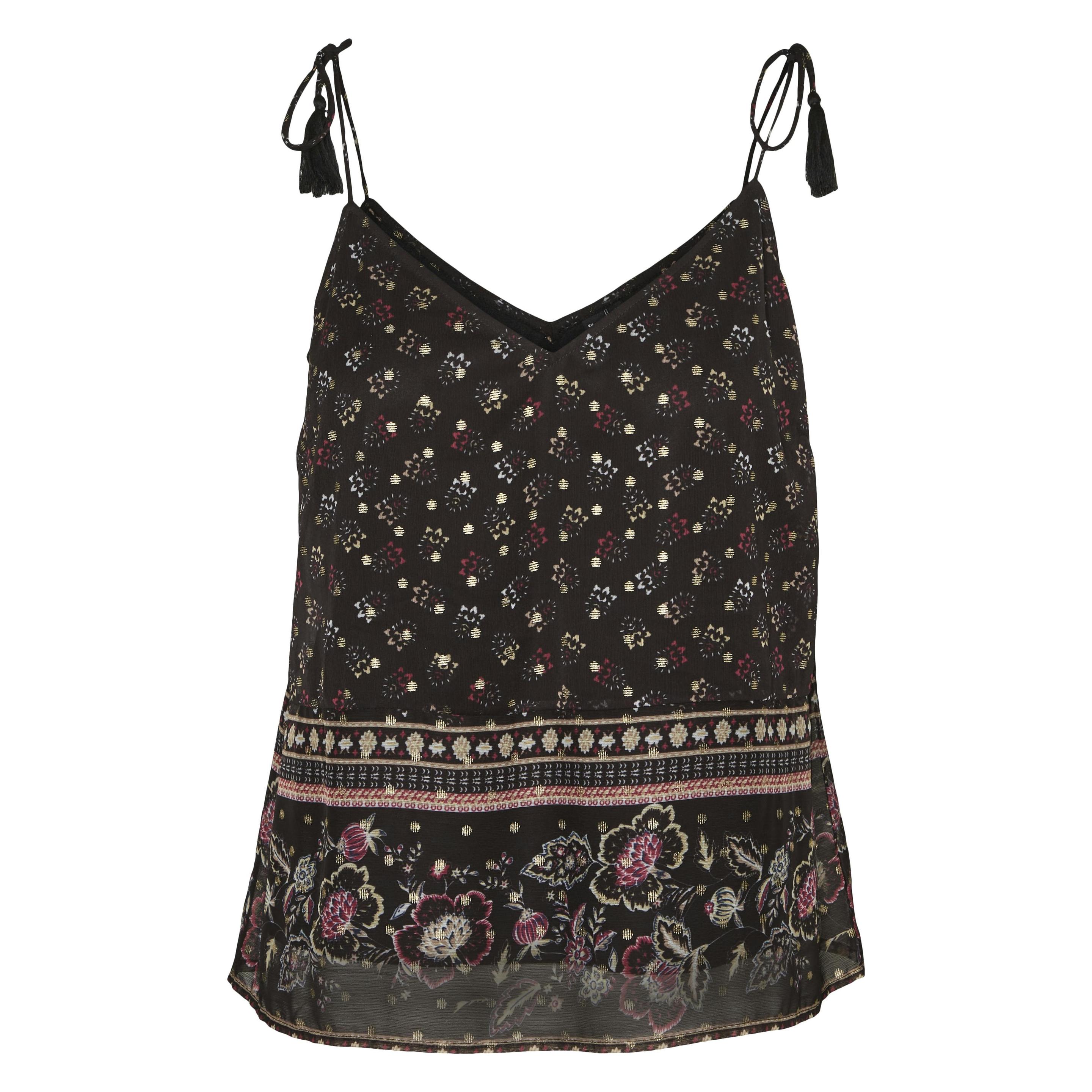 Vero Moda, Damen, Blusen, Vmlucy String Singlet Boho Exp Unterhemd, Schwarz, (Xs)