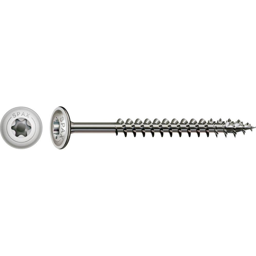 Spax, Schrauben, Tellerkopfschraube R 88193 m.Spitze/T-STAR TG 6 x 80/61-T30 A 2 (100 Schrauben pro Stück)