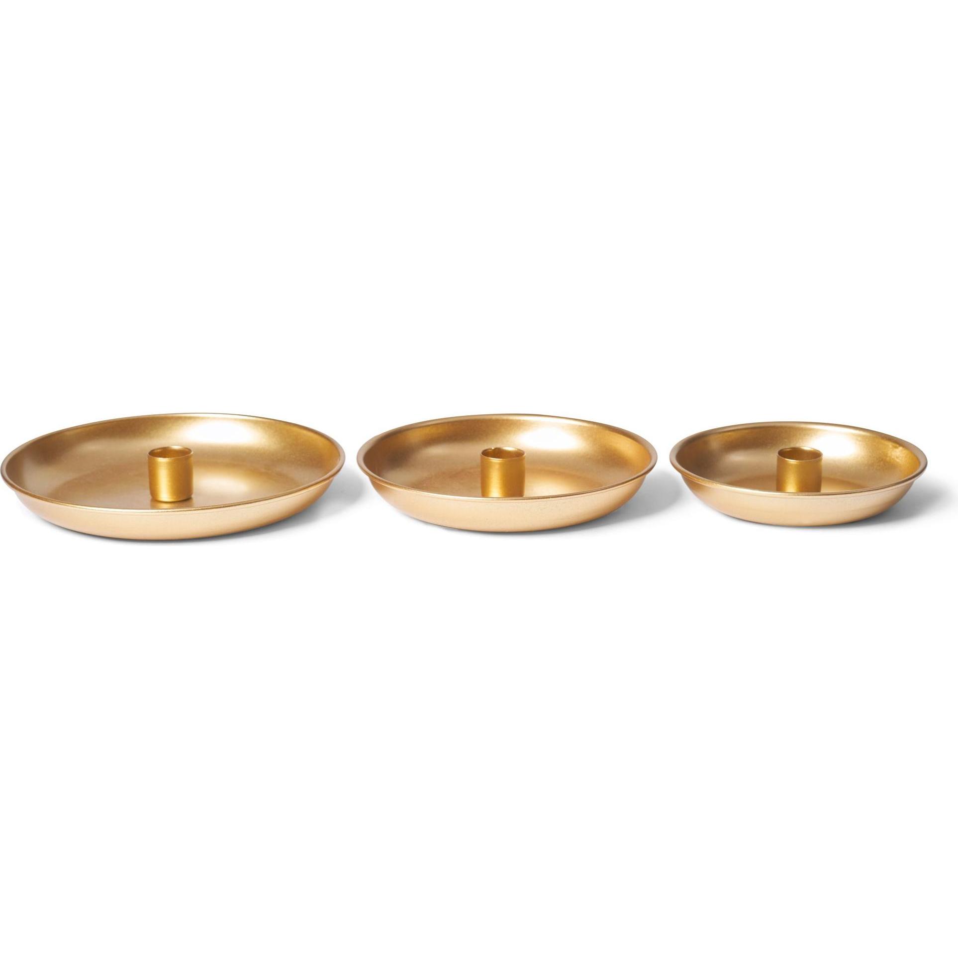 Novaliv, Kerzenständer, 2er-Set Stabkerzenhalter 13cm Metall rund Tafelkerzen GOLD matt Kerzenpick Kerzenteller