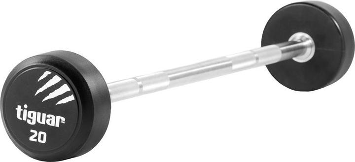 Tiguar Haltère long droit, avec poignée moletée, durable & antidérapant (20 x 20 kg)