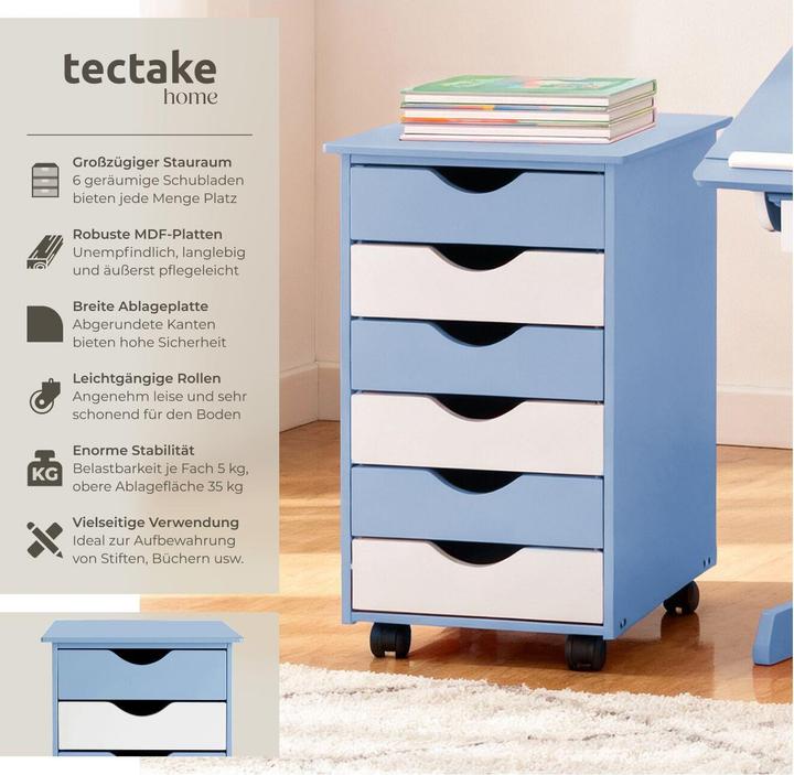 Produktbild tectake Rollcontainer (36 x 40 x 65 cm)