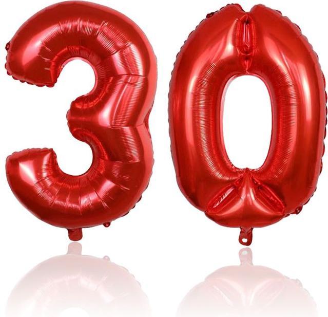 Immagine prodotto Hermex 30 Palloncini Numero Palloncino Palloncino in Foil Palloncino Festa di Compleanno Palloncino