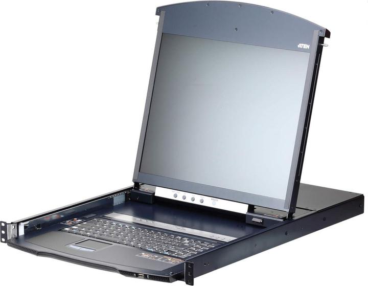 Produktbild Aten KL1116VN CH Cat.5 KVM over IP Switch 16-Port, 19"-LCD, Dual-Rail, CH-Layout