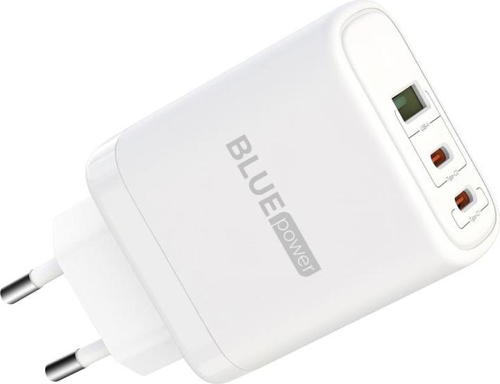 Actual product image Blue Power 65W, 1x USB / 2x USB-C with USB-C cable (65 W, 2 ports)