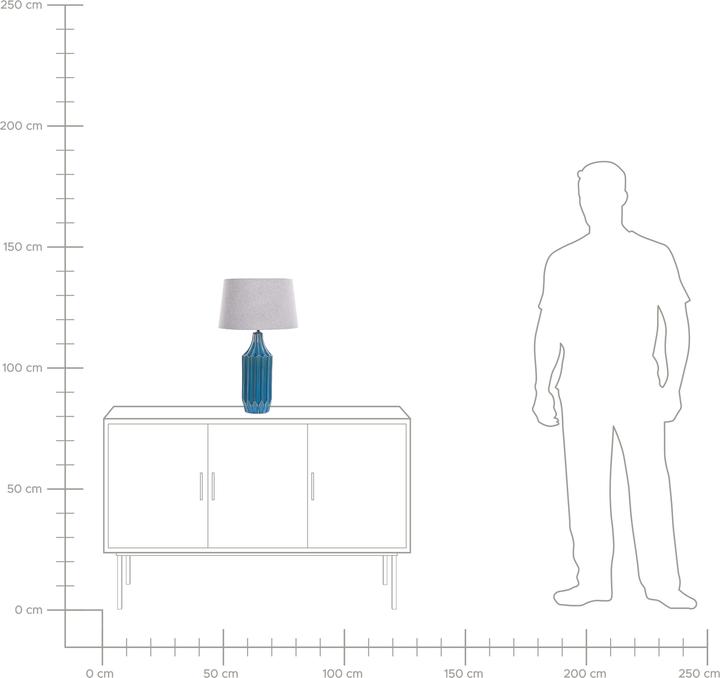 Image du produit Beliani Lampe de table bleue 56 cm en forme de tambour ABAVA