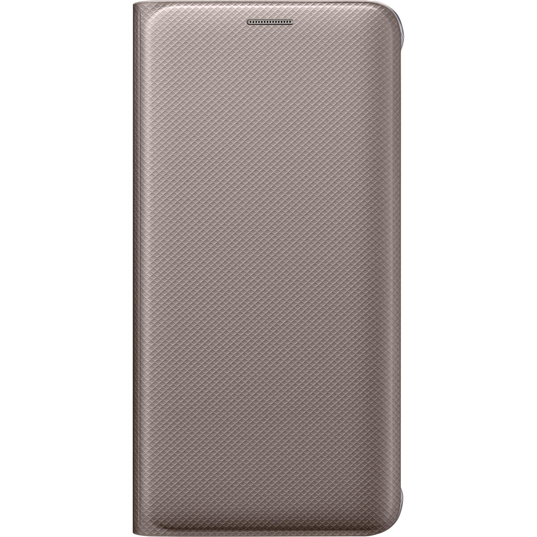 Samsung Flip Walle (Samsung Galaxy S6 Edge+), Smartphone Hülle, Gold